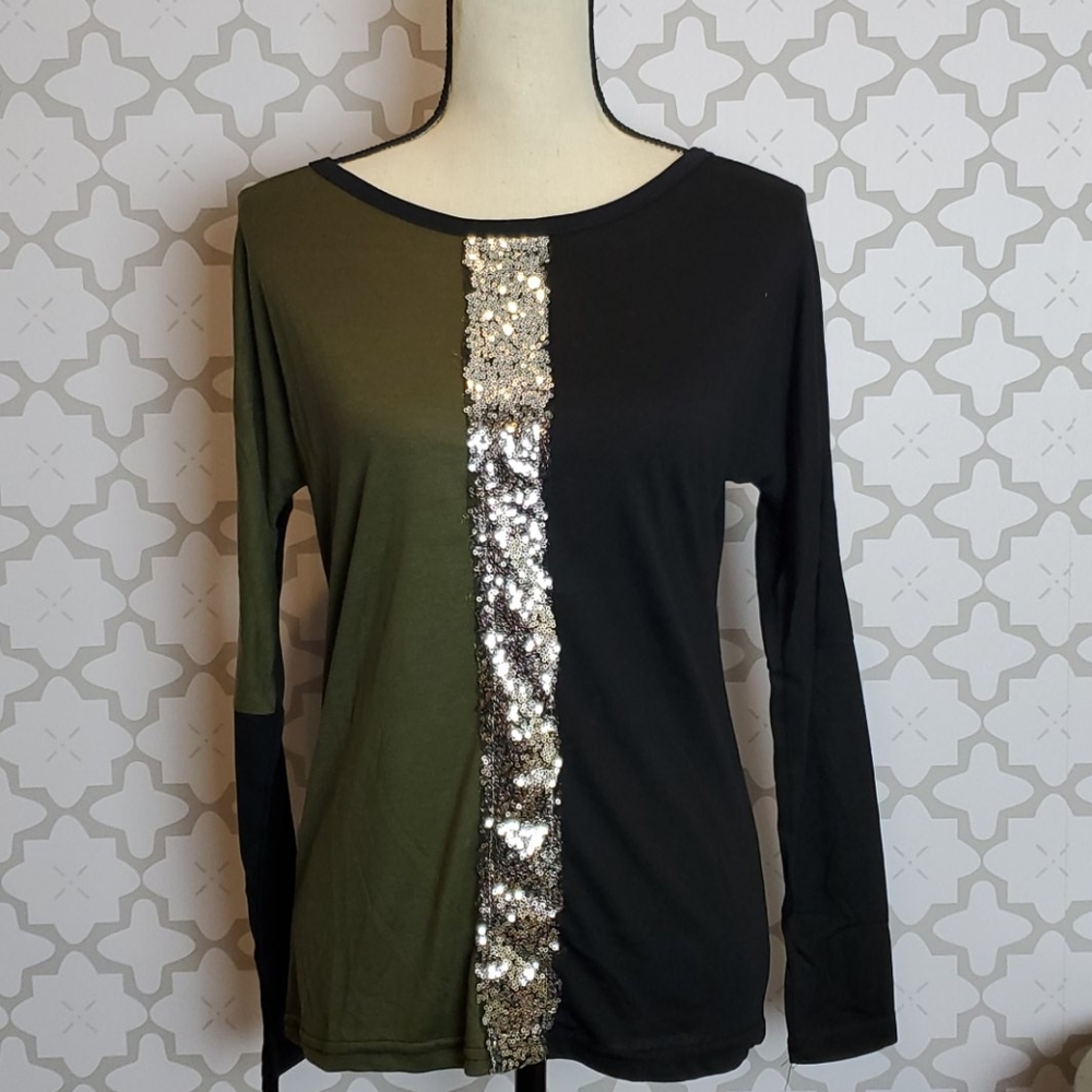 BOGO sequins color block top